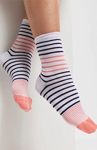 Chaussettes rayées - coton