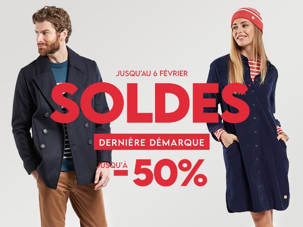 Jusqu'au 6 février Soldes* dernière démarque jusqu'à -50%