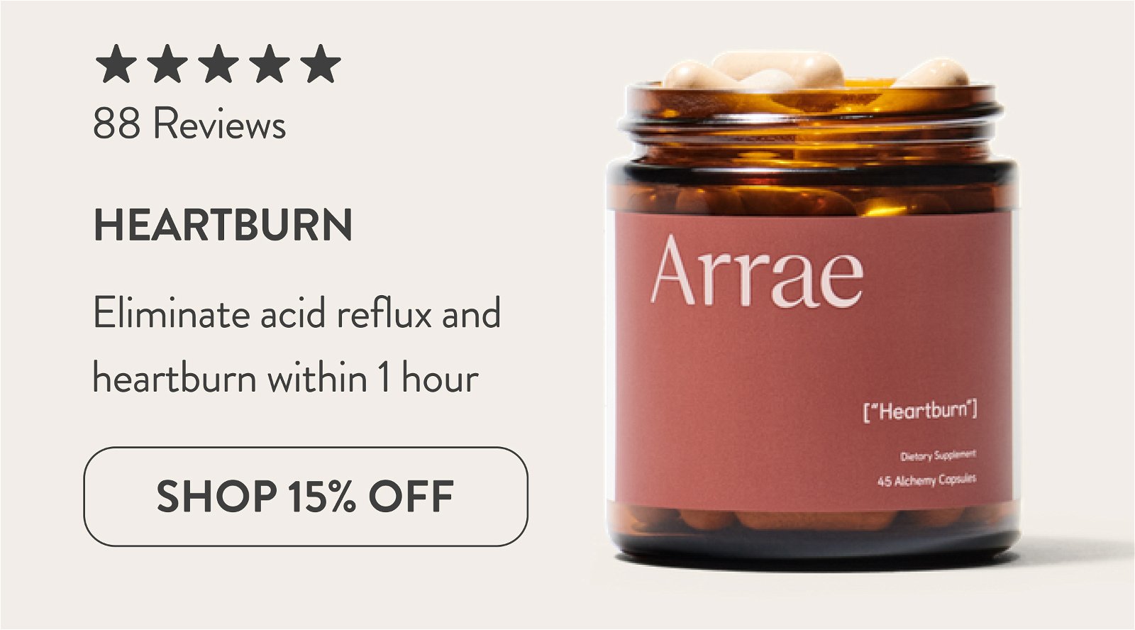 Arrae Heartburn - Eliminate acid reflux and heartburn within 1 hour