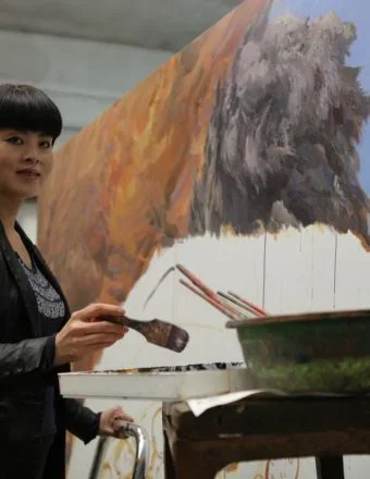 Chinese Artist Yu Hong Paints the Eternal Struggles of Life and Death in Her Beijing Studio