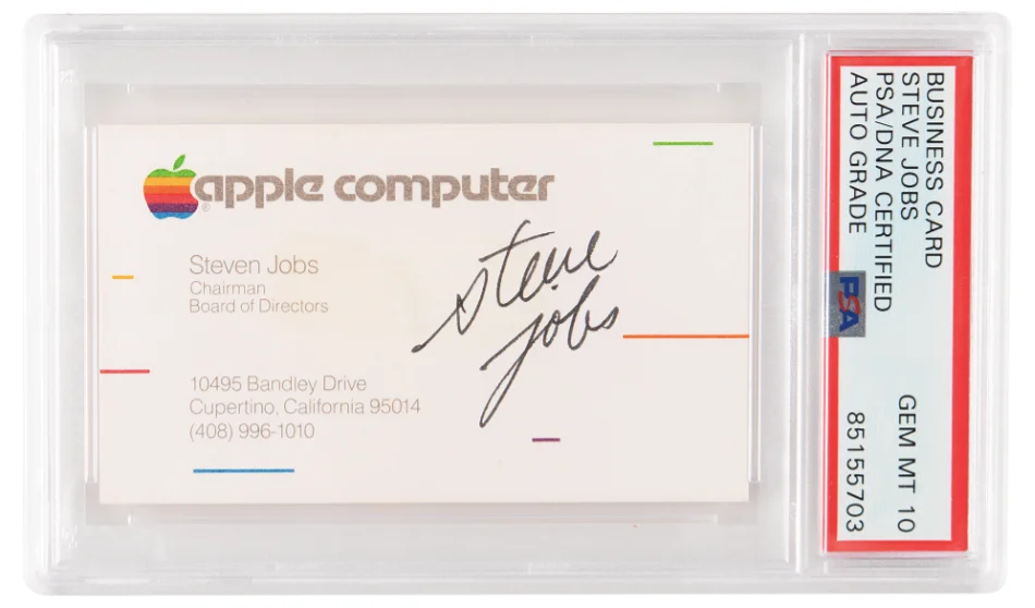 An Apple Business Card Signed by Steve Jobs Sells for a Whopping Sum