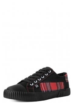 Red Plaid Patch Rubber Toe Sneaker