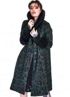 Snake Pattern Faux Fur Coat