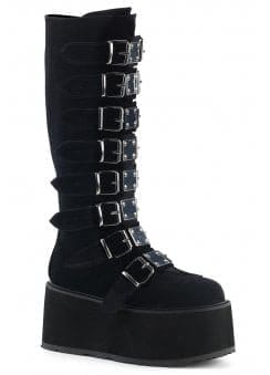 Damned 318 Velvet Knee High Gothic Platform Boot