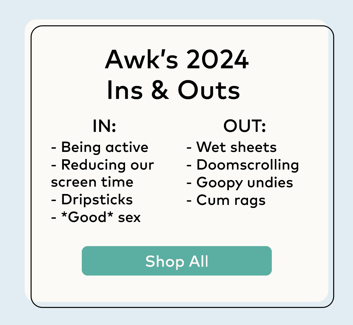Our 2024 ins and outs. Shop all