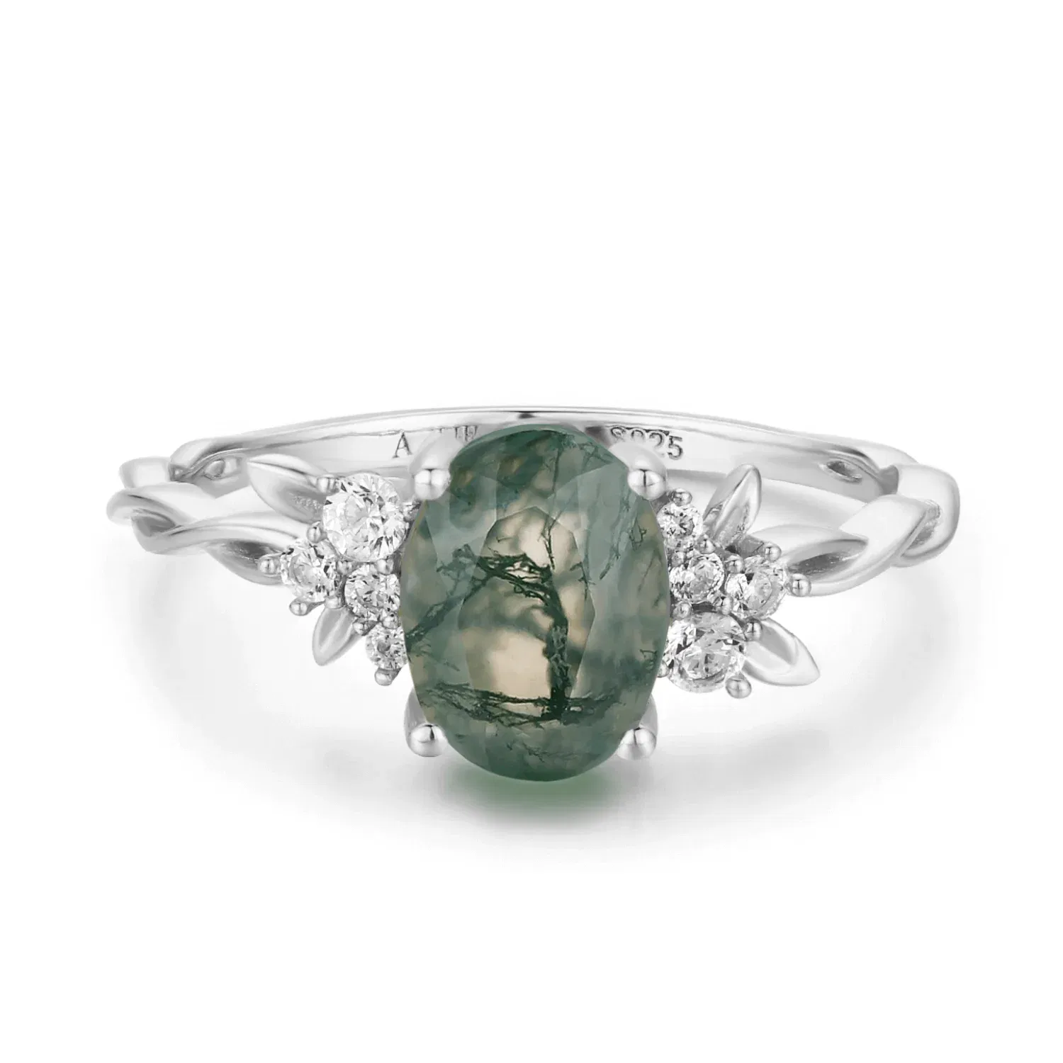 Image of Enchanted Garden Moss Agate Ring©