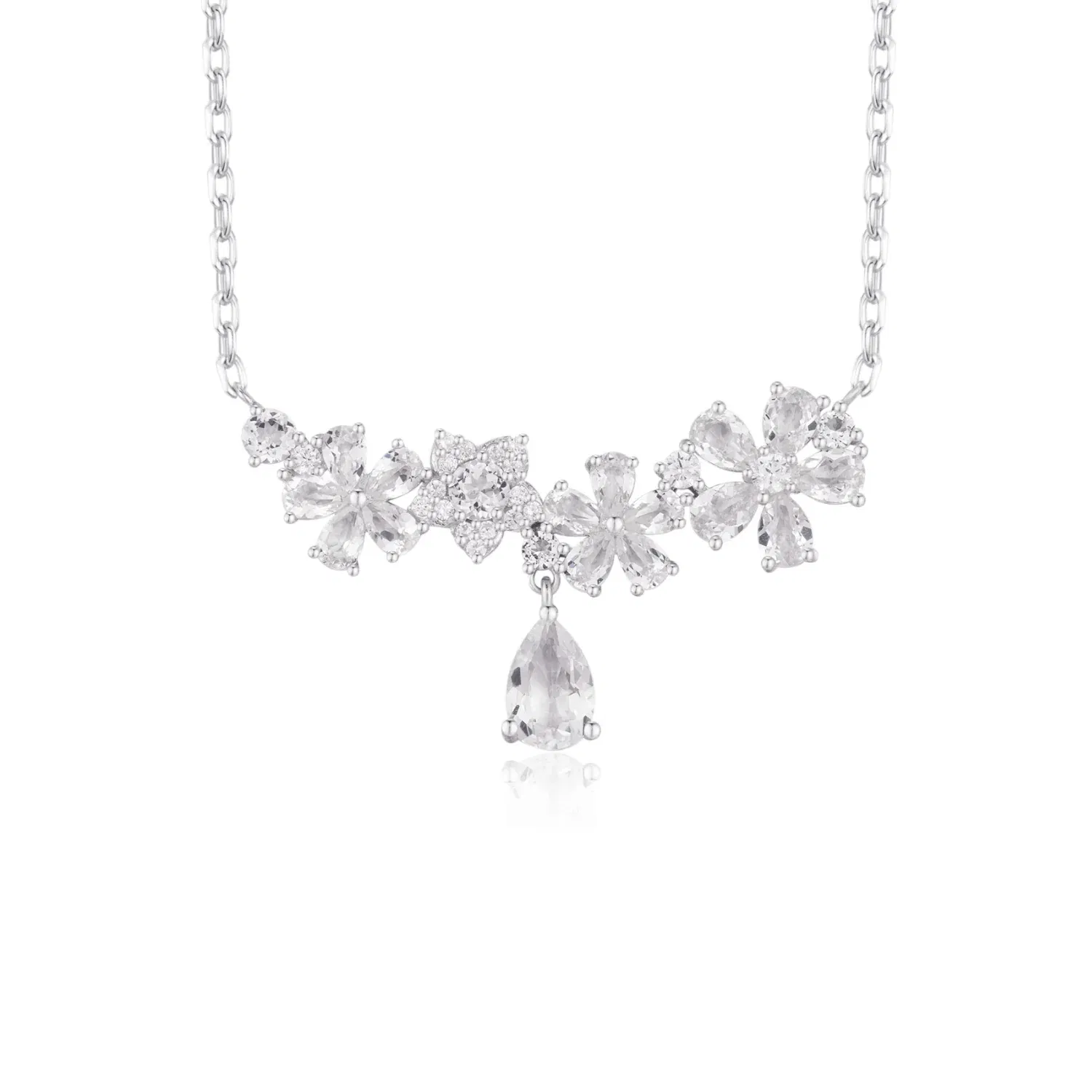 Image of Lilac Blossom White Topaz Necklace