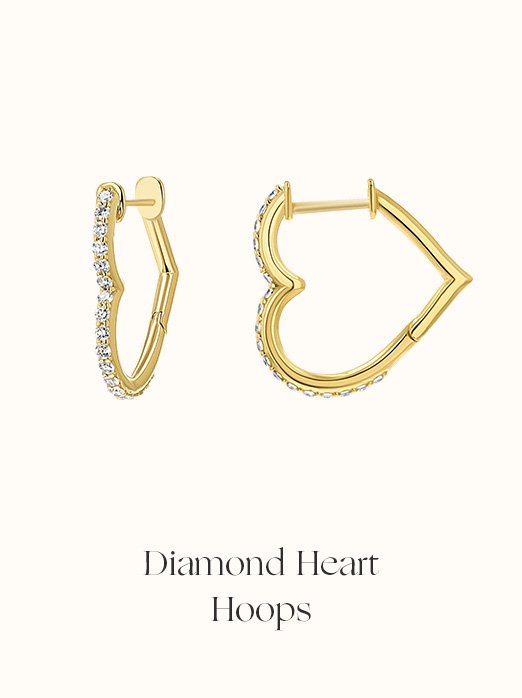Diamond Heart Hoops