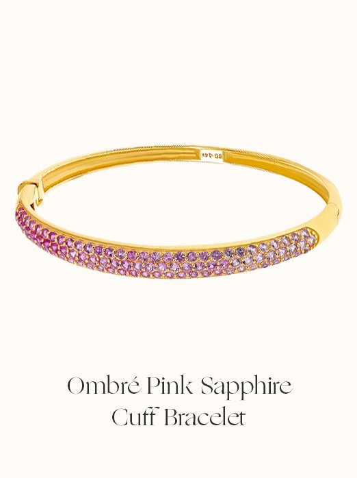 Ombré Pink Sapphire Cuff Bracelet