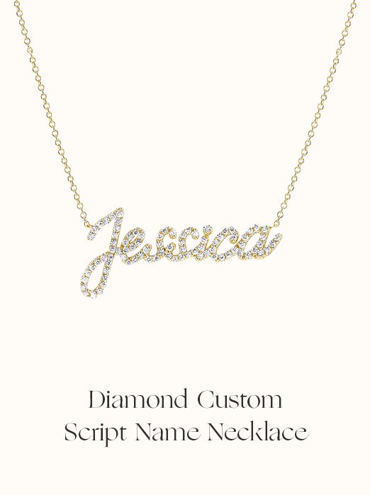 Diamond Custom Script Name Necklace