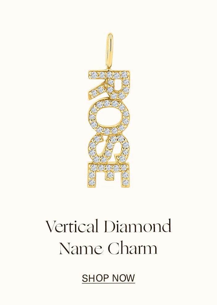 Vertical Diamond Name Charm