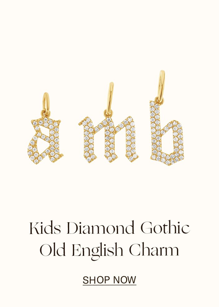 Kids Diamond Gothic Old English Charm