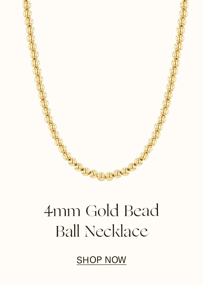 4mm Gold Bead Ball Necklace