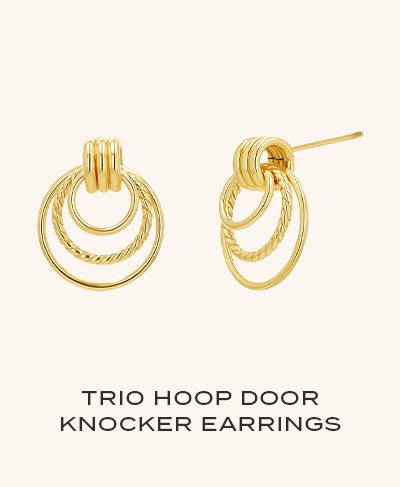 Trio Hoop Door Knocker Earrings