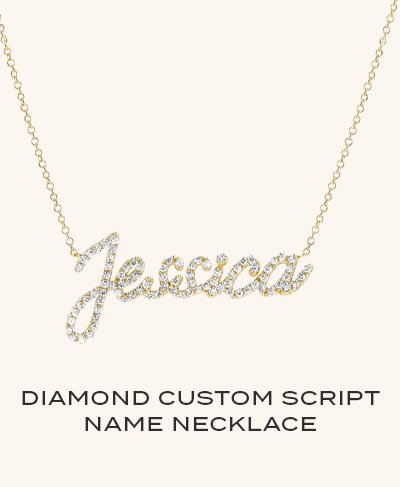 Diamond Custom Script Name Necklace