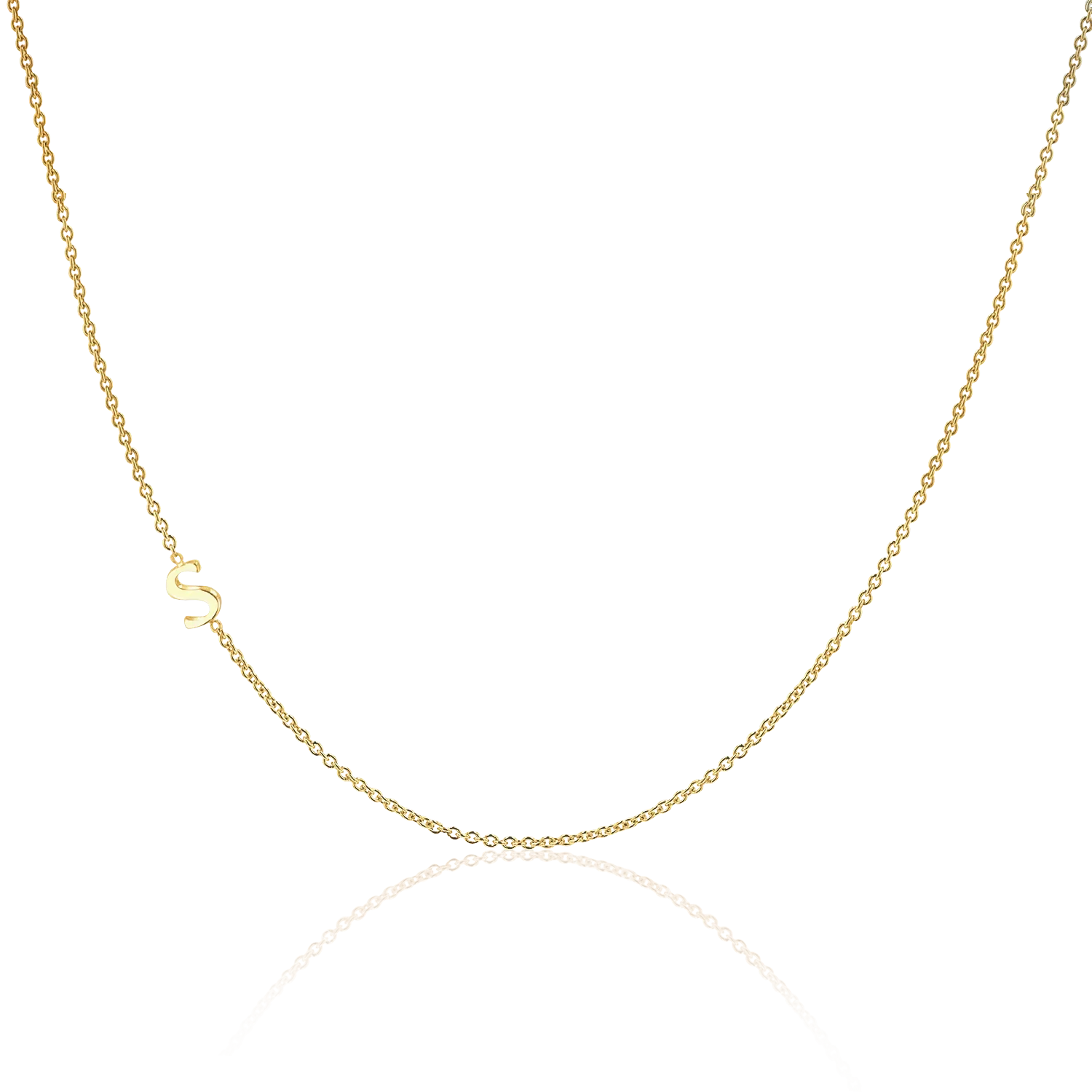 Image of 14K Gold Asymmetrical Initial Necklace