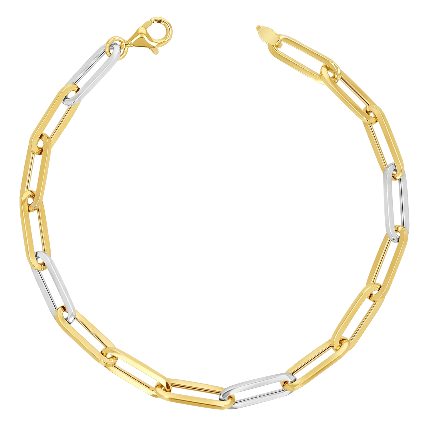 Image of Two-Tone Large Paper Clip Chain Bracelet