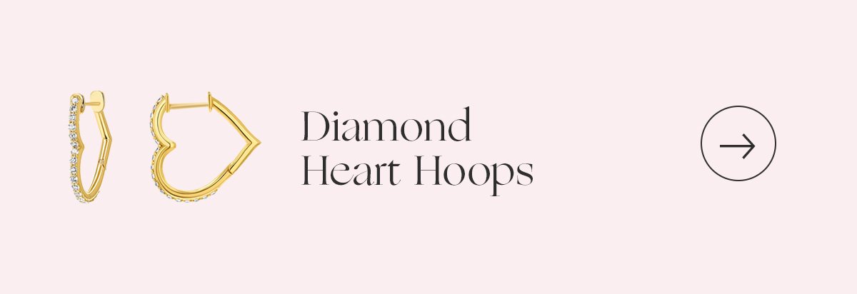 Diamond Heart Hoops