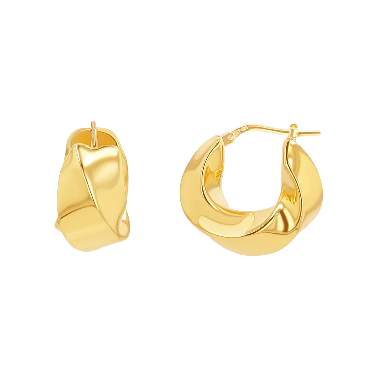 Image of Thick Twist Hoop Earrings