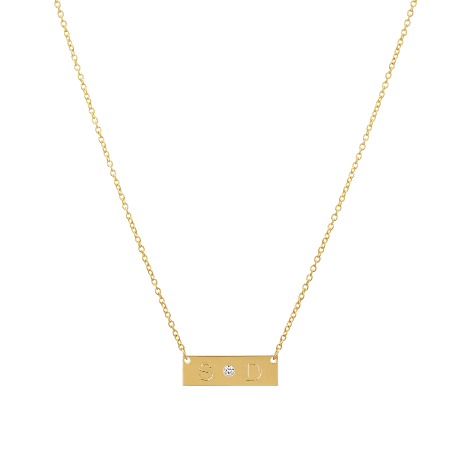 Image of Diamond Letter Nameplate Necklace