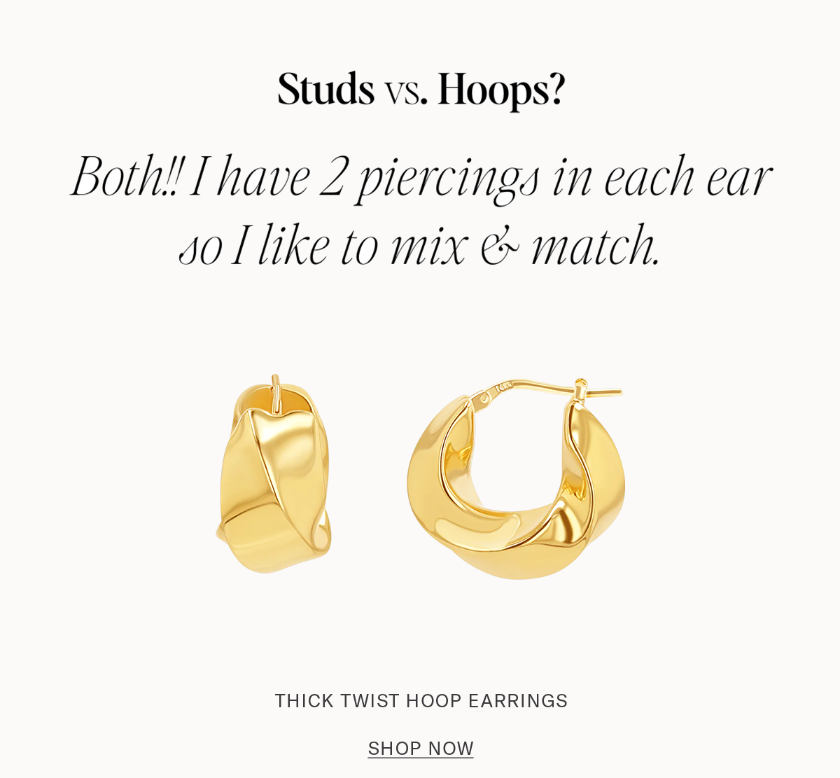 Thick Twist Hoop Earrings
