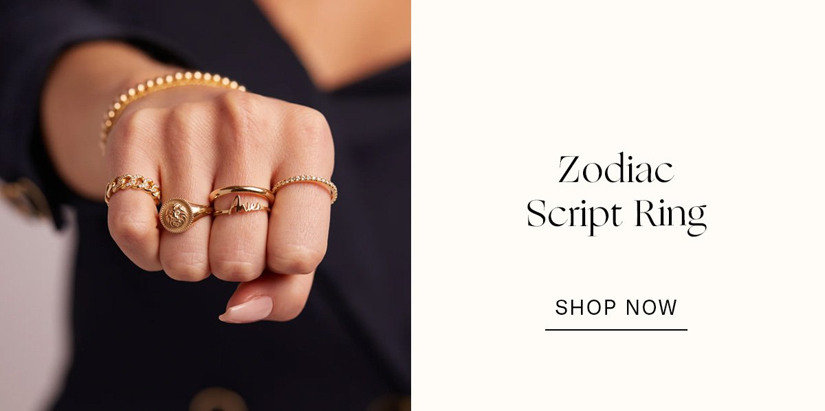 Zodiac Script Ring