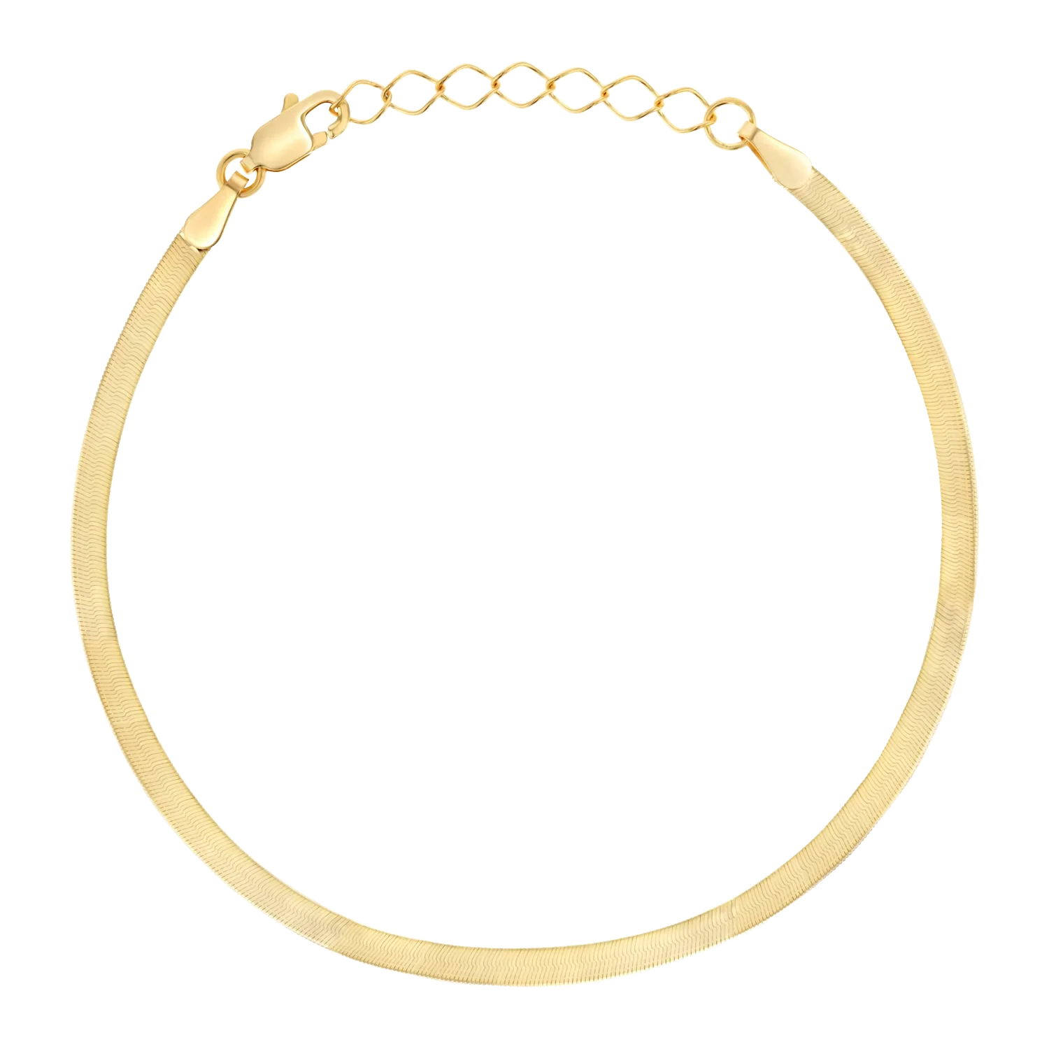 Image of 14K Gold Thin Herringbone Bracelet