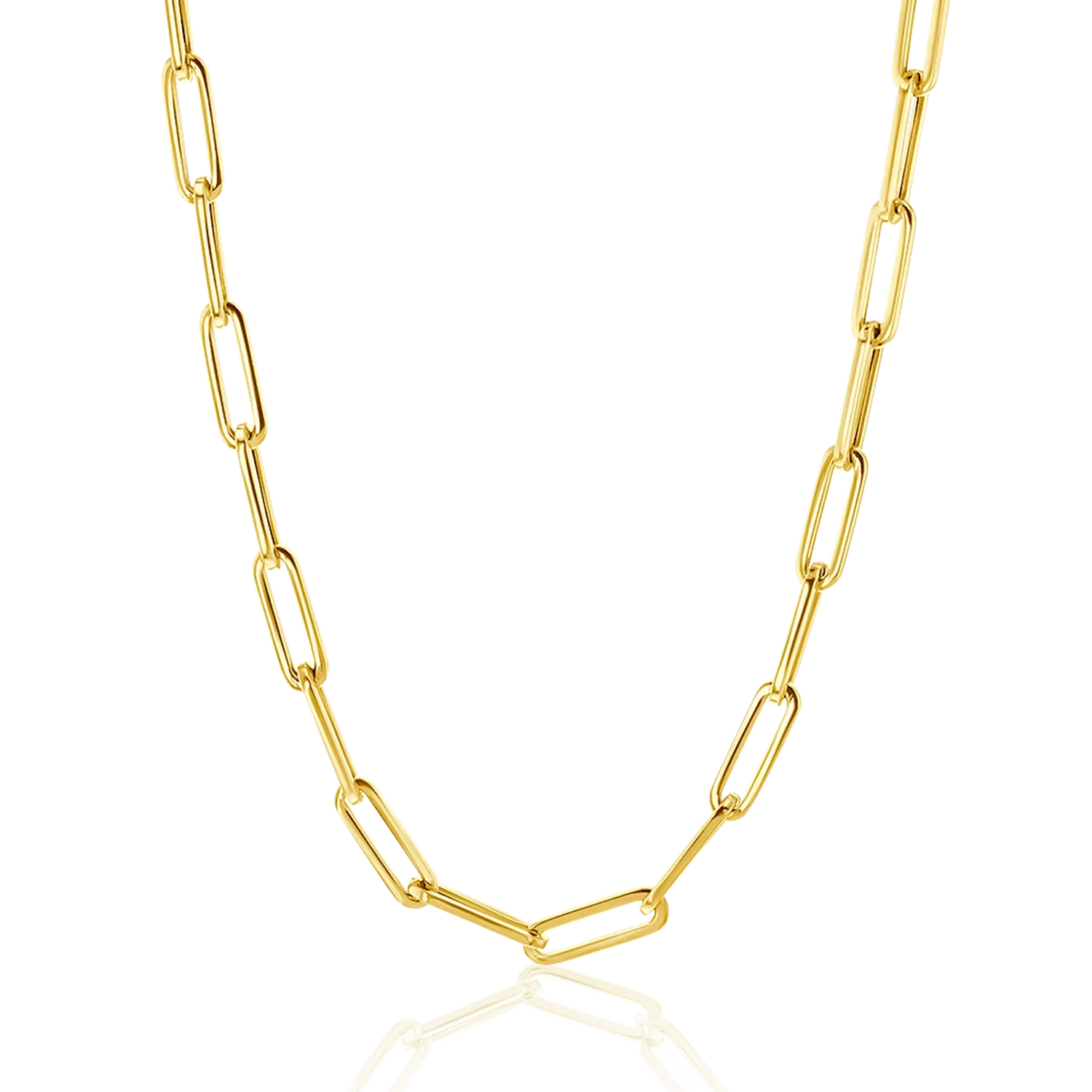Image of 14K Large Paper Clip Chain Necklace