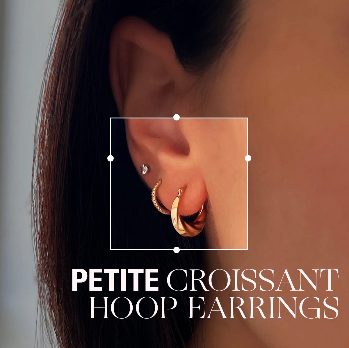 Petite Croissant Hoop Earrings