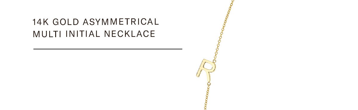 14K Gold Asymmetrical Multi Initial Necklace