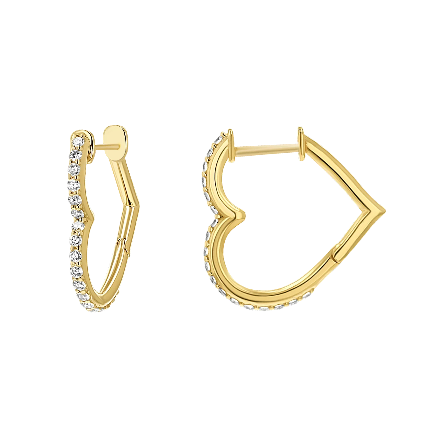 Image of Diamond Heart Hoops