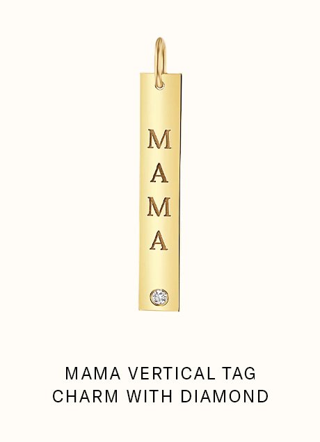 Mama Vertical Tag Charm With Diamond