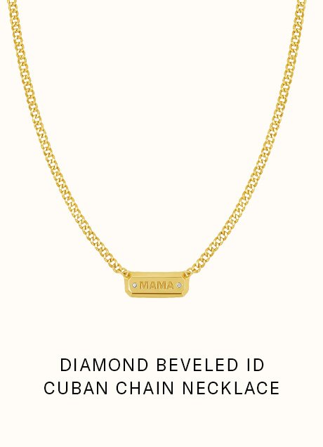 Diamond Beveled ID Cuban Chain Necklace