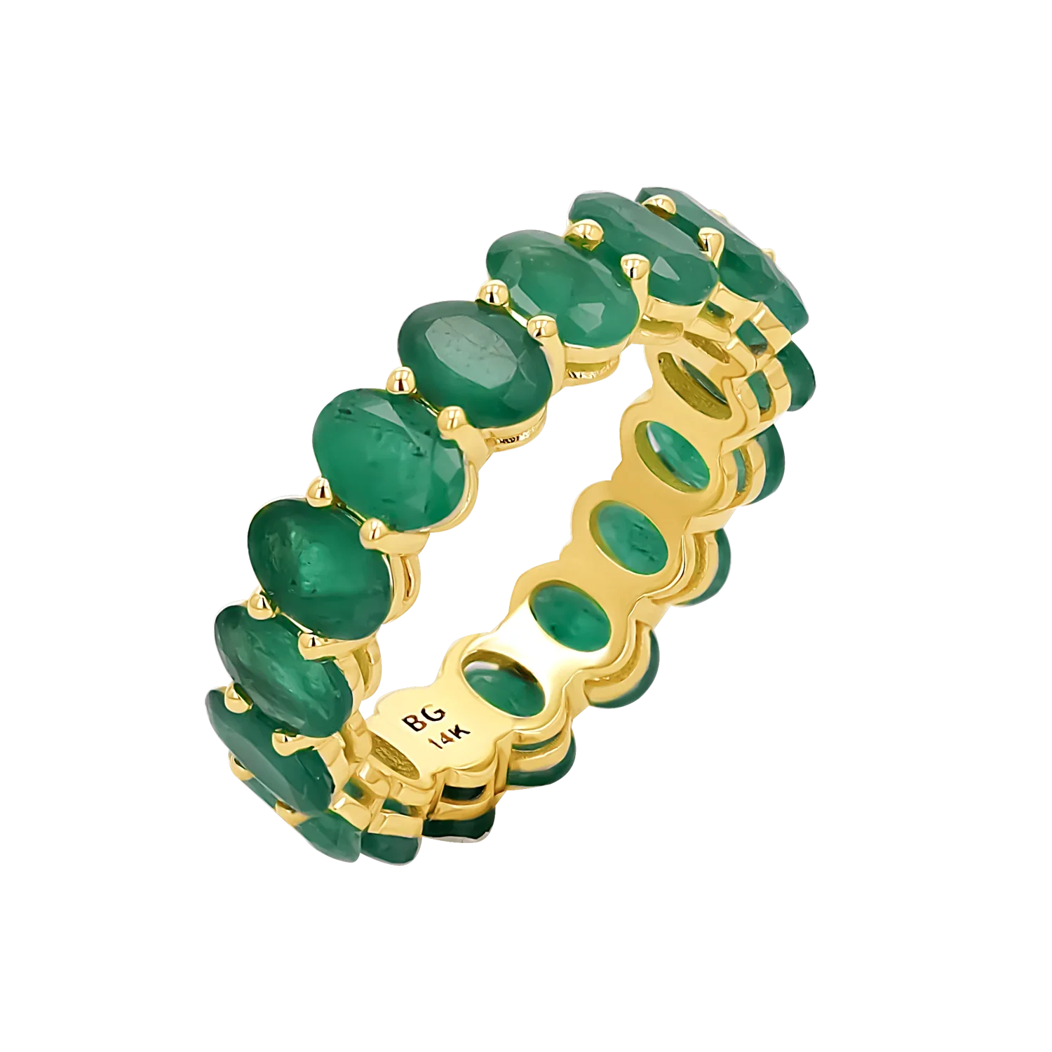 Image of Genuine Emerald Oval Eternity Band