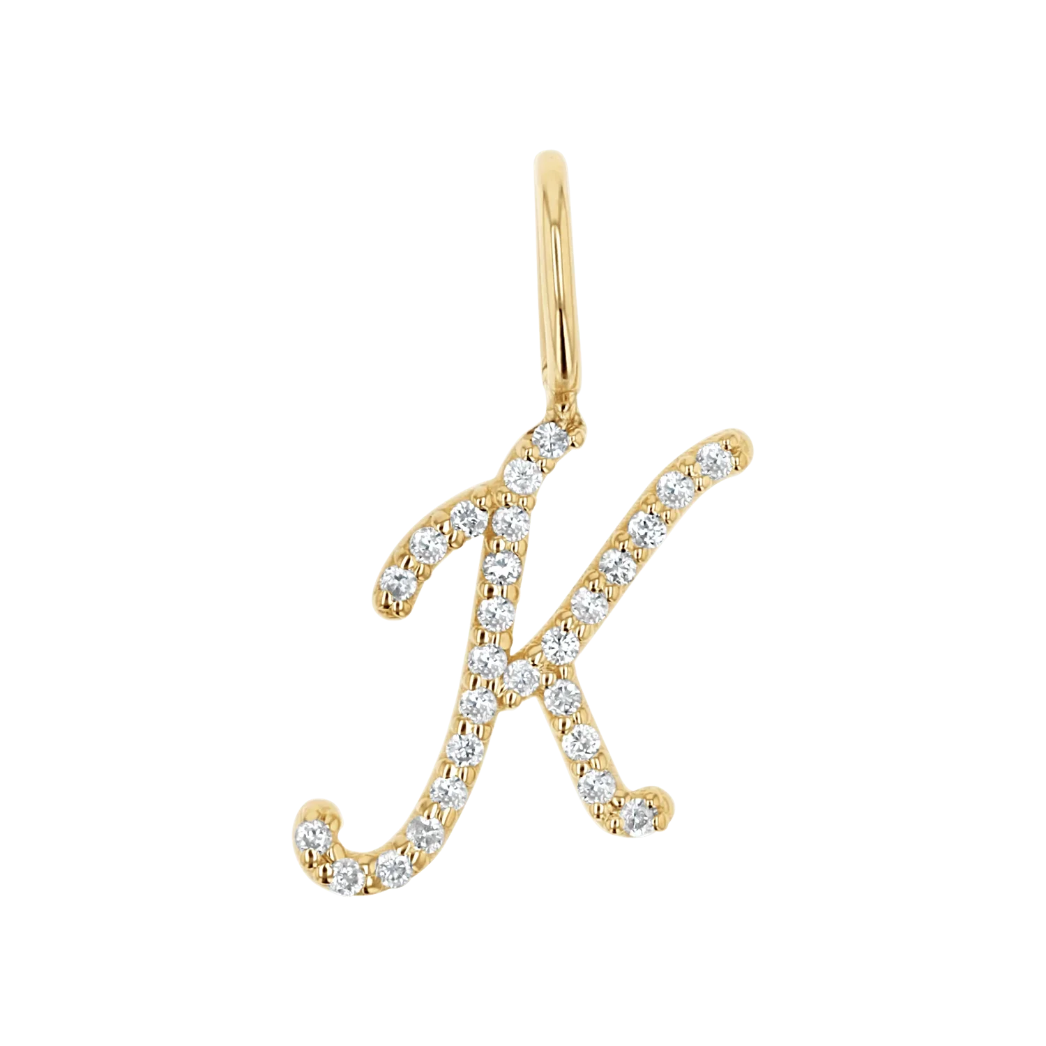 Image of Diamond Script Letter Charm