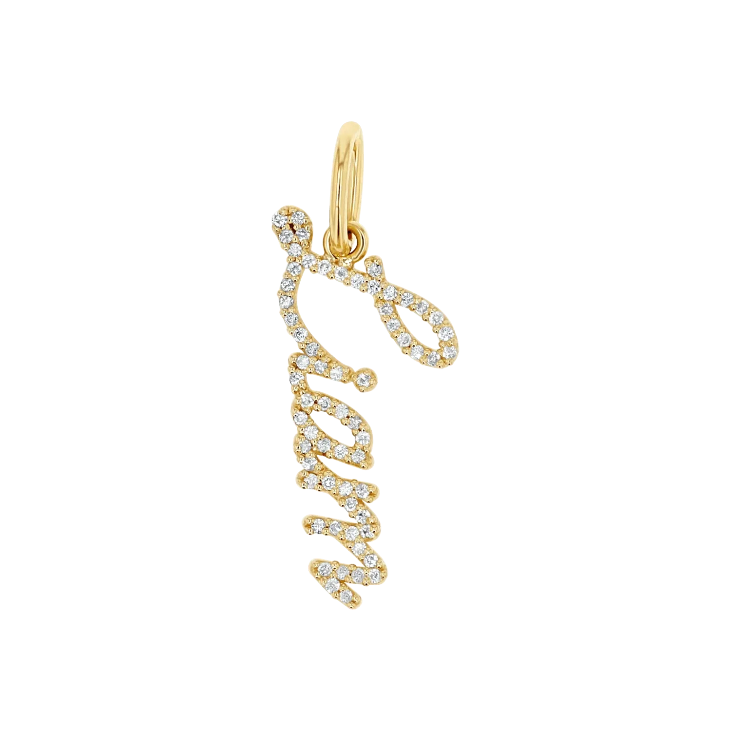 Image of Kids Vertical Diamond Name Script Charm