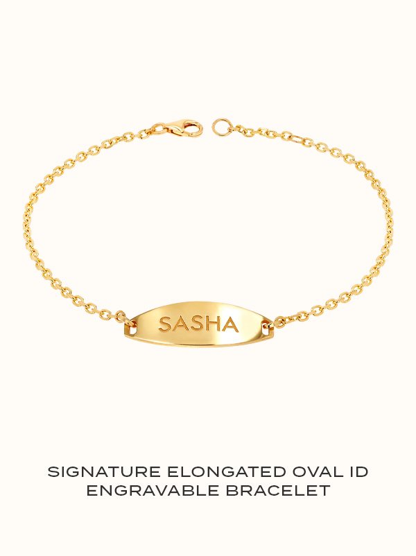 Signature Elongated Oval ID Engravable Bracelet