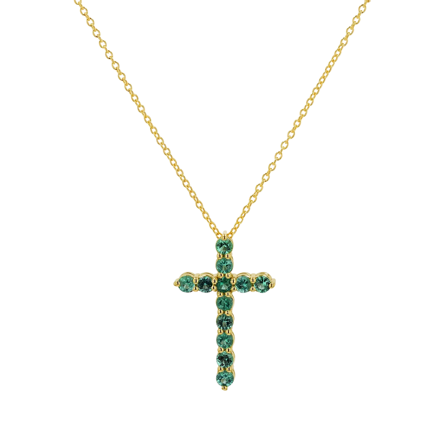 Image of Emerald Cross Necklace