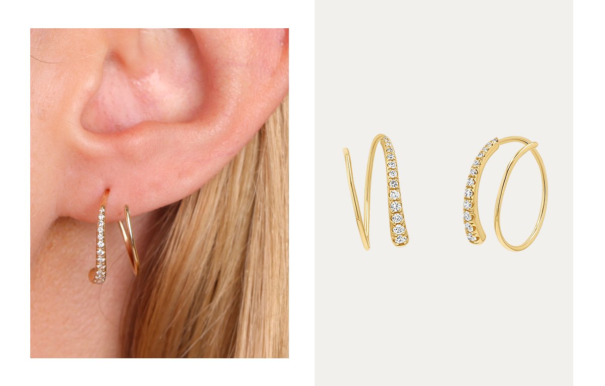 Diamond Coil Earrings >>