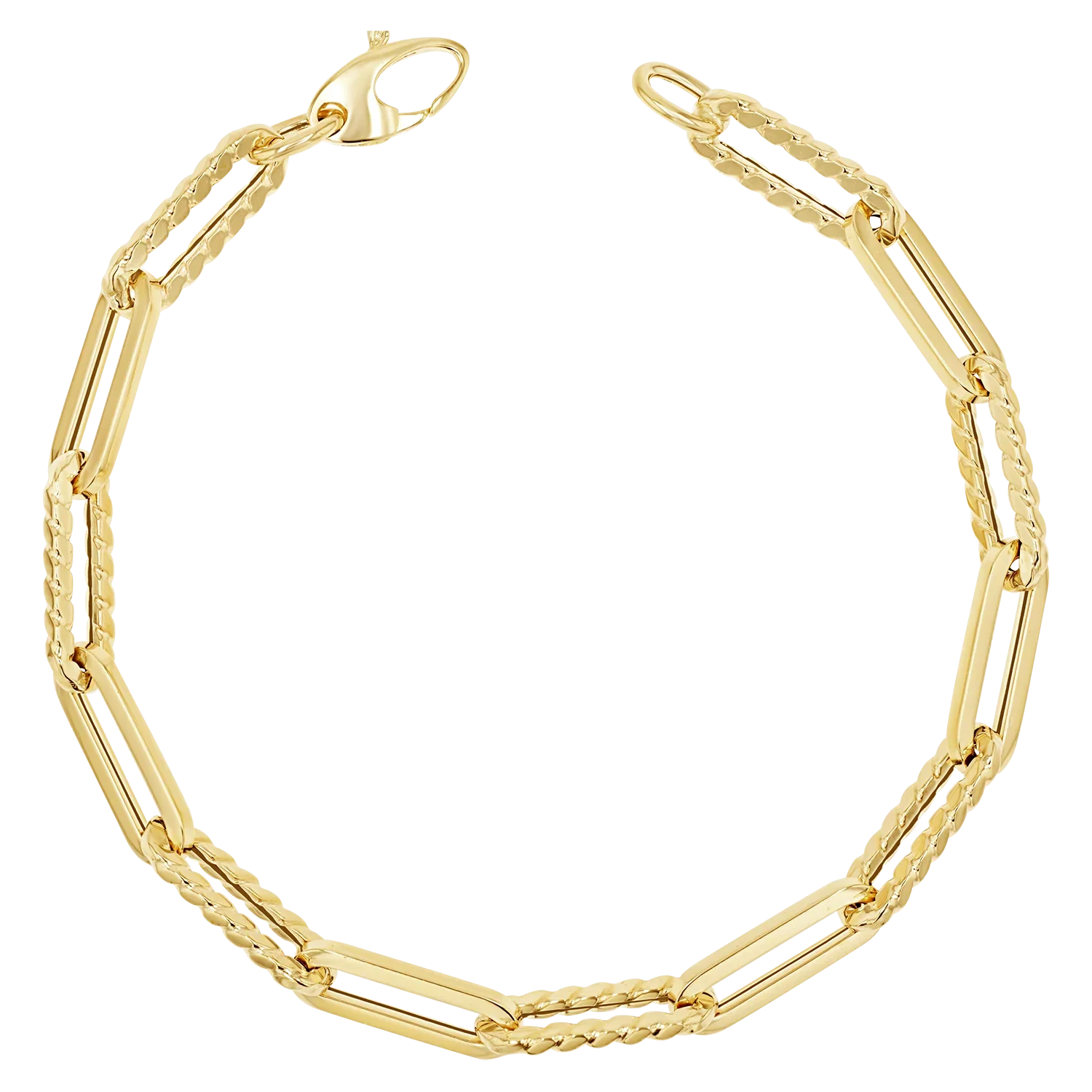 Image of 14K Twist Link Paper Clip Chain Bracelet