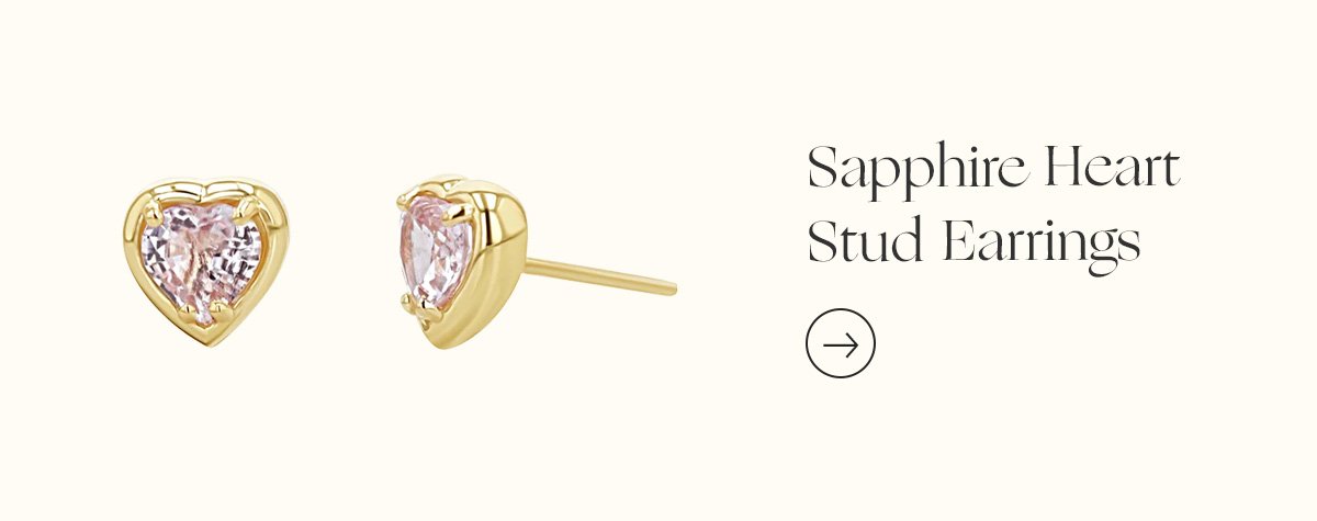 Sapphire Heart Stud Earrings