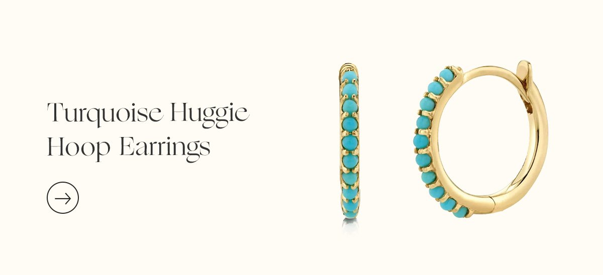 Turquoise Huggie Hoop Earrings