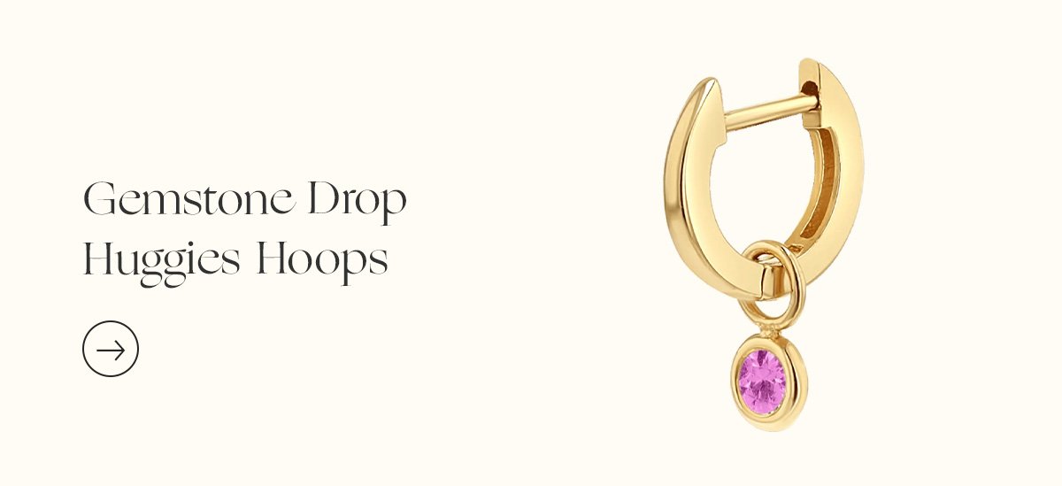 Gemstone Drop Huggies Hoops