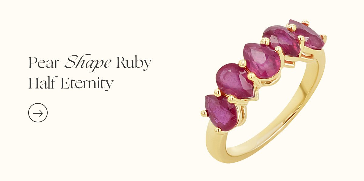 Pear Shape Ruby Half Eternity