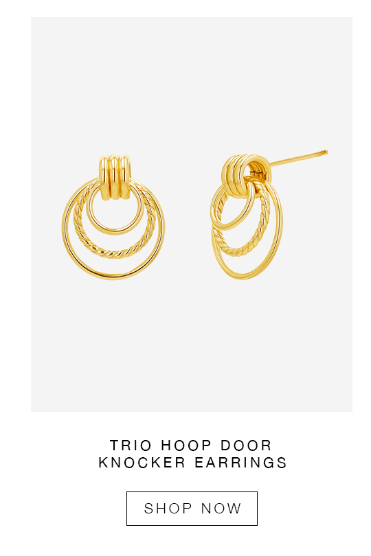 Trio Hoop Door Knocker Earrings