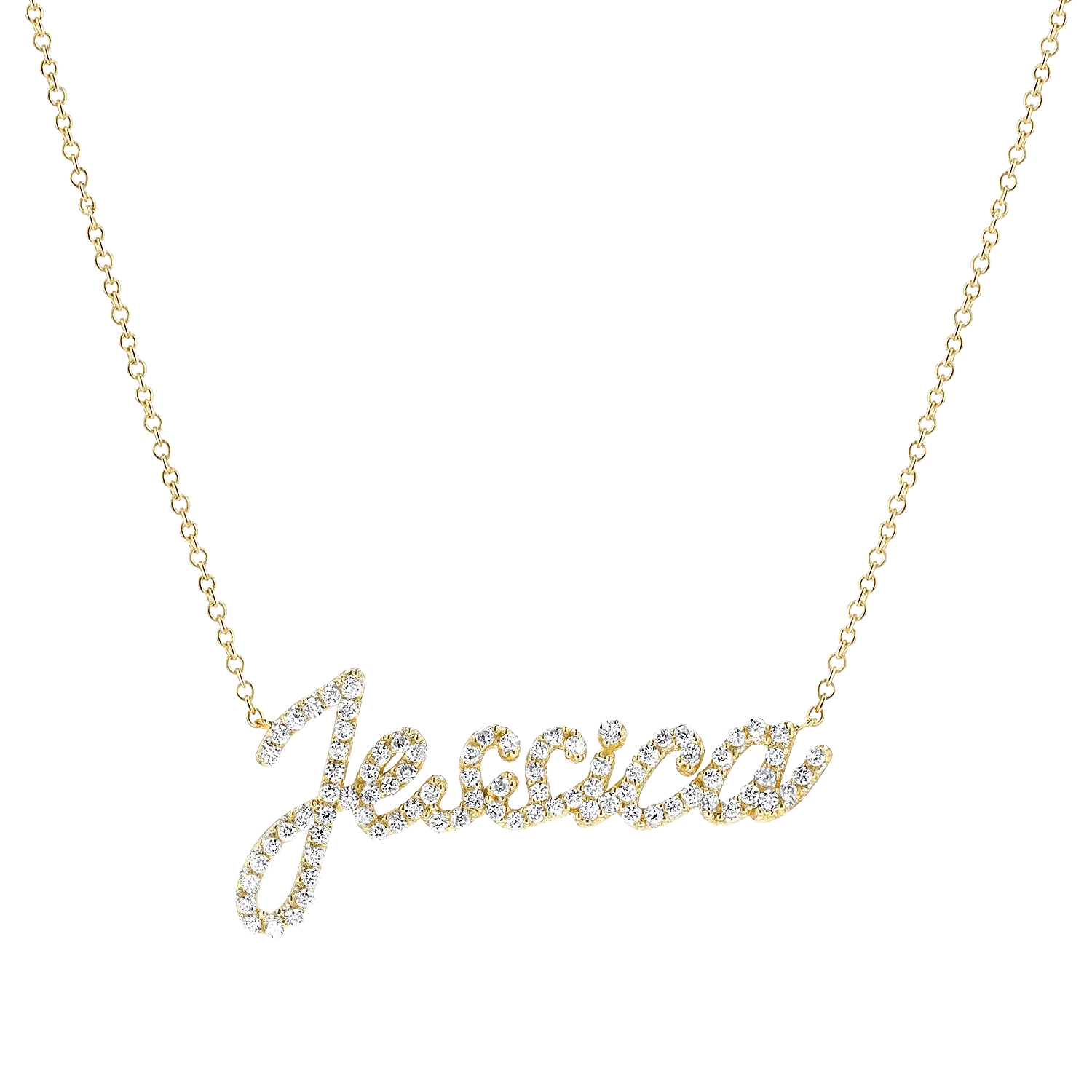 Image of Diamond Custom Script Name Necklace