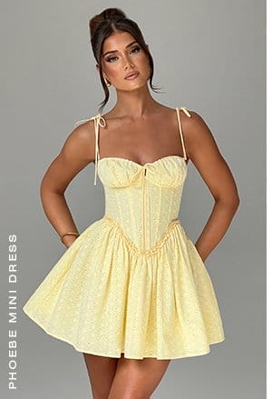 Phoebe Mini Dress - Lemon