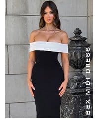 Bex Midi Dress - Black/White