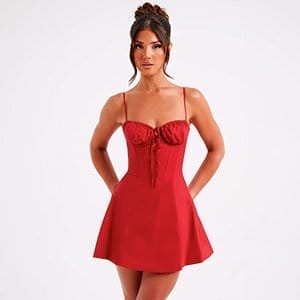 Lacey Mini Dress - Red