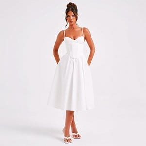 Mariella Midi Dress - Ivory